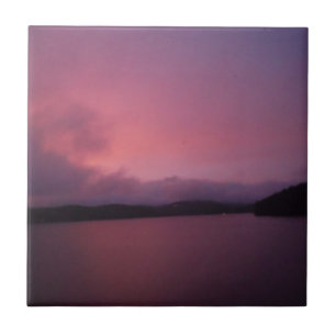 Lila sunset on Sjö Arrowhad Kakelplatta