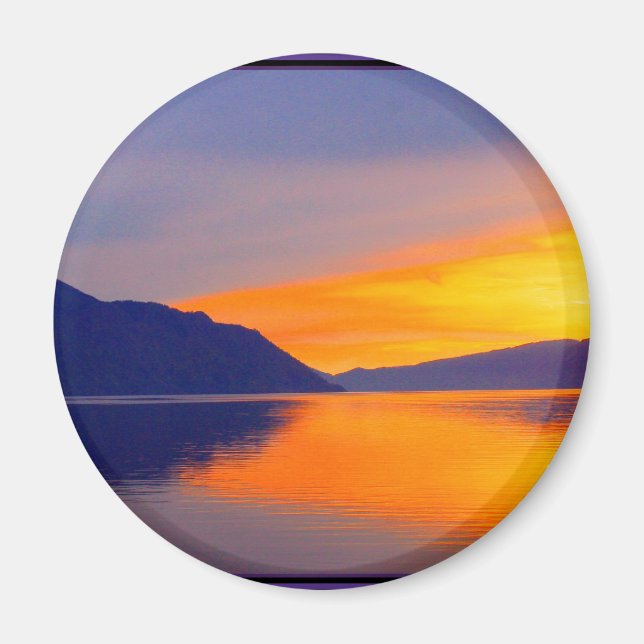 Lila Sunset på Sjö Pend Orielle Set Magnet (Framsidan)