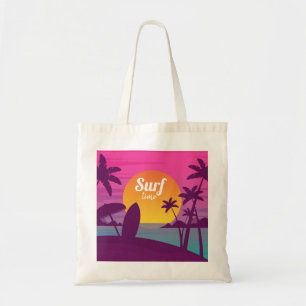Lila sunset surfa strand tygkasse
