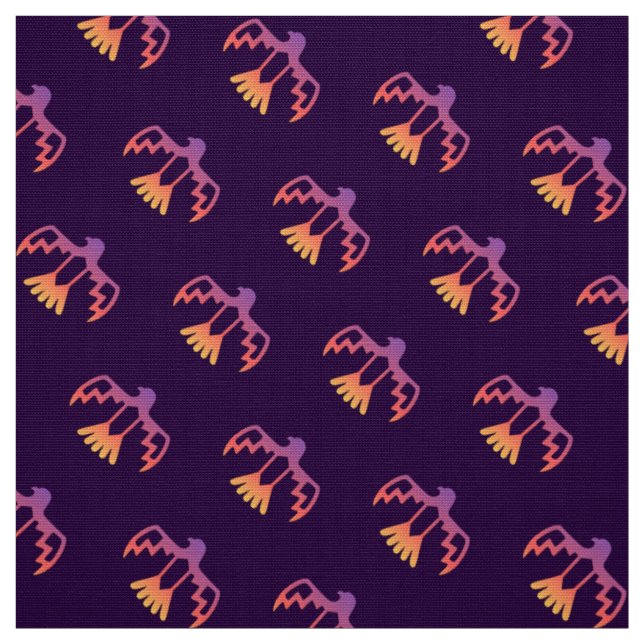 Lila Sunset Thunderbird Mönster Fabric Tyg (Provkarta)