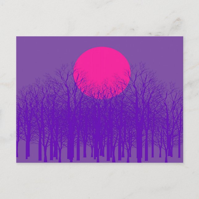 Lila Sunset-vykort Vykort (Framsida)
