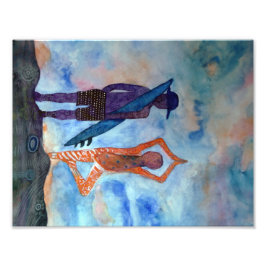 Lila Surfa Orange Yoga Photo Fototryck