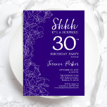 Lila Surprise 30års födelsedag Inbjudningar<br><div class="desc">Lila överraskande inbjudan till 30års födelsedag. Minimalistisk modern femininin-design har botaniska accenter och typiska typsnitt. Enkel perfekt för inbjudan-kort i blommigt för en snyggt kvinnlig överraskning i firande. Skrivna Zazzle-inbjudningar eller digital utskrivbar mall för omedelbar nedladdning.</div>