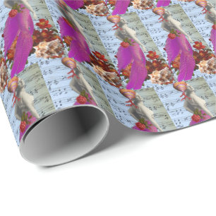 Lila Svan Vintage Sjöjungfru Collage Presentpapper