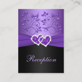 Lila, svart Blommigt Gått med hjärnhinneskort Tilläggskort