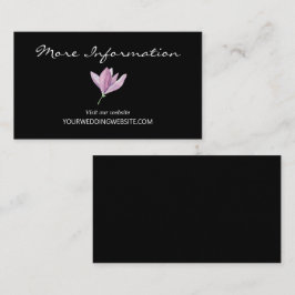 Lila svart blomsterbröllopswebbplats tilläggskort