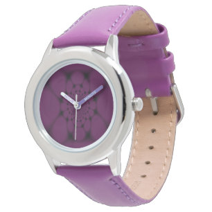 Lila Svart Fjärilskronblad Armbandsur