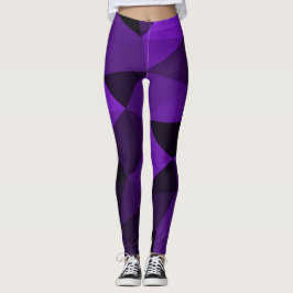 Lila svart geometriskt nätmönster leggings