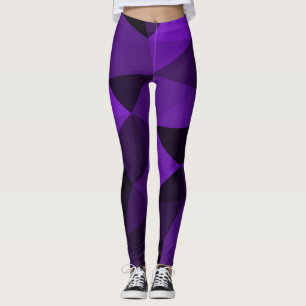 Lila svart geometriskt nätmönster leggings