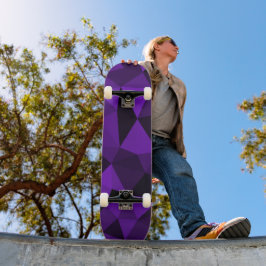 Lila svart geometriskt nätmönster mini skateboard bräda 18,5 cm