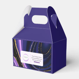 Lila Svart Guld Marmor Liten Företag  Presentaskar