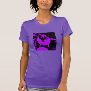 Lila Svart Katt Tee