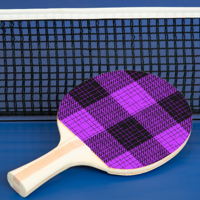 Lila svart korsstickad buffelkontroll pingisracket (Insitu)
