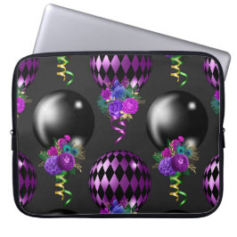 LILA & SVART MARDI GRAS BALLOONS & BOUQUETS LAPTOP FODRAL