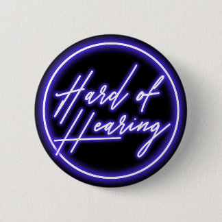 Lila Svart Neon Typografi Hörselskadad Knapp
