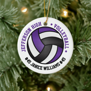 Lila, svart och vit 🏐 julgransprydnad keramik