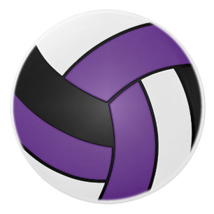 Lila, svart och vit volleyboll knopp