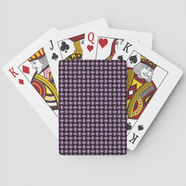 Lila svart väv mönster casinokort (Baksidan)