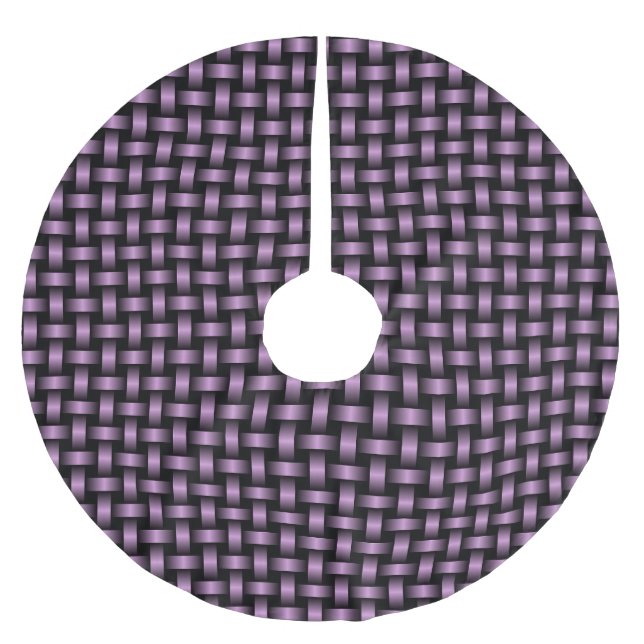 Lila svart väv mönster julgransmatta borstad polyester (Framsidan)