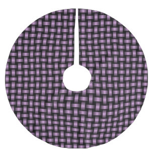 Lila svart vävningsmönster julgransmatta borstad polyester