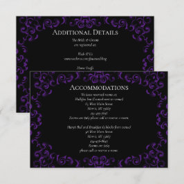 Lila & Svart Virvel Gotisk Bröllop Tilläggskort