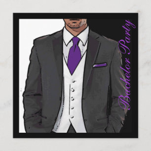 Lila svart vit smoking svensexa inbjudningar