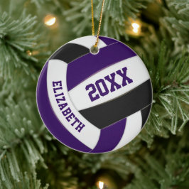lila svarta flickpojkar färger volleyball julgransprydnad keramik