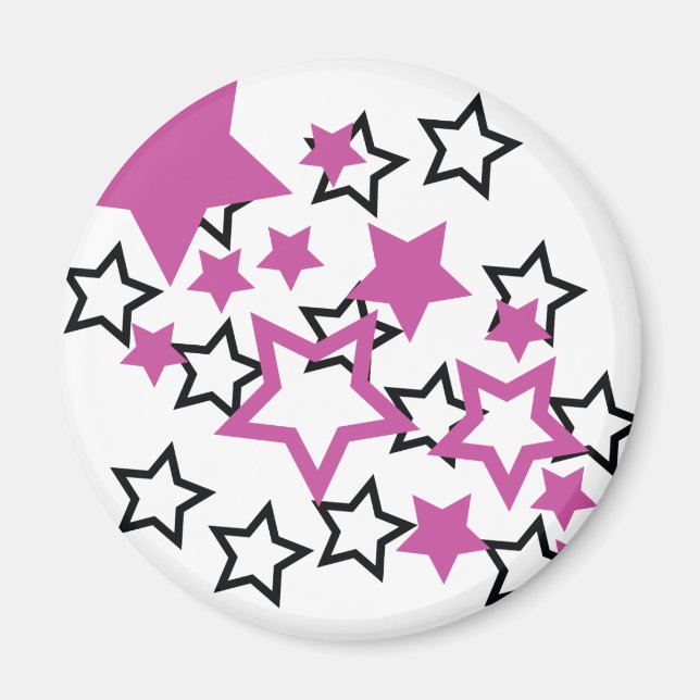 lila svarta stjärnor magnet (Framsidan)