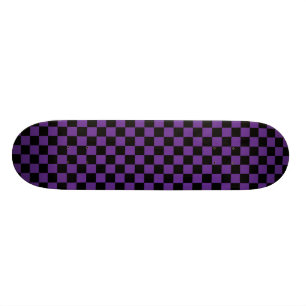 Lila- & svartschackbrädeSkateboard Skateboard Bräda 19,5 Cm