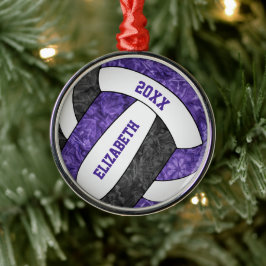 lila svartvit volleyball girig julgransprydnad metall