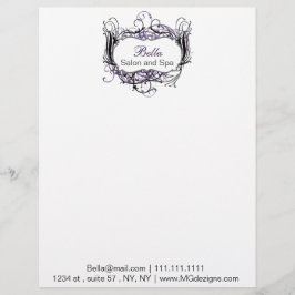 lila, svartvitt Chic Affärsbrev Brevhuvud