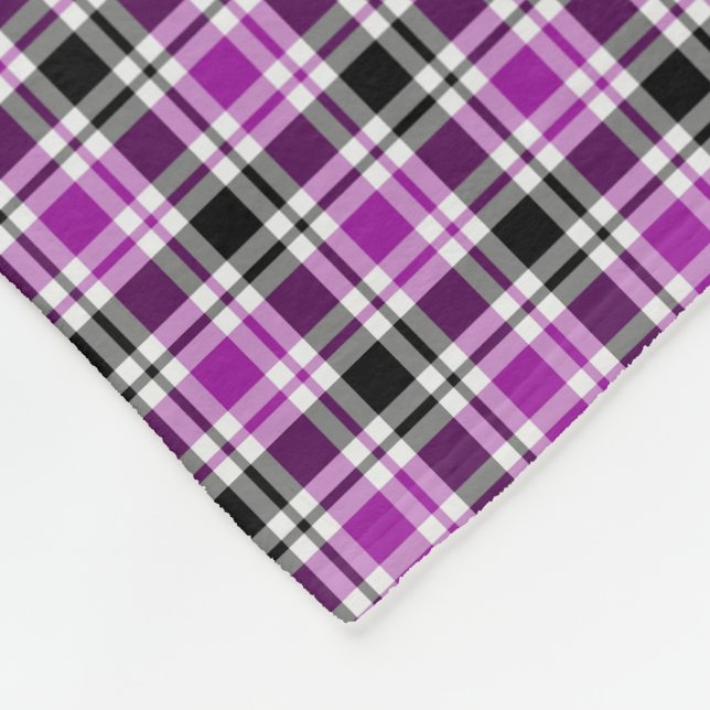 Lila, svartvitt fleecefilt (Hörn)