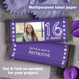 Lila Sweet 16 Birthday Candy Pub Wrapper