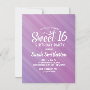 Lila Sweet 16-inbjudan Inbjudningar