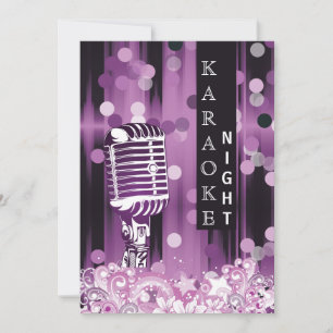 Lila Sweet 16 karaoke night Party bjudan Inbjudningar