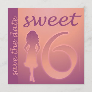 Lila Sweet 16 Spara datum Datumet