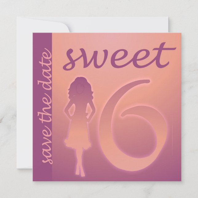 Lila Sweet 16 Spara datum Datumet (Framsida)