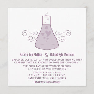 Lila Sweet Chemistry Wedding bjudande Inbjudningar