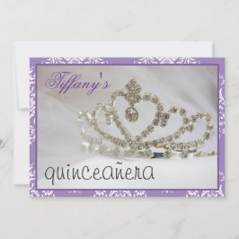 lila Sweet sixteen eller quinceañera party Inbjudningar