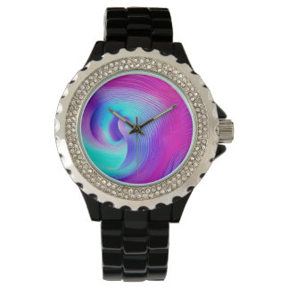 Lila Swirl Design Art Watch för kvinnor Armbandsur