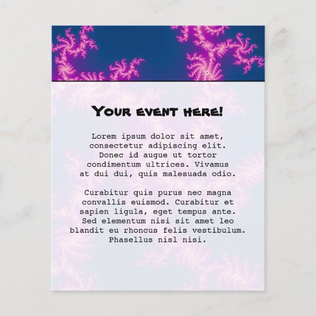 Lila Swirl - Fractal Art Flygblad (Framsidan)