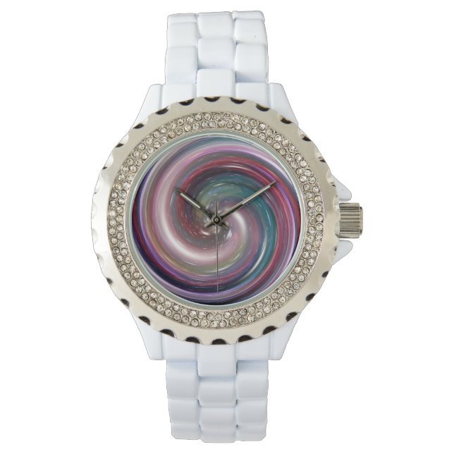 Lila Swirl Galaxy Armbandsur (Framsida)