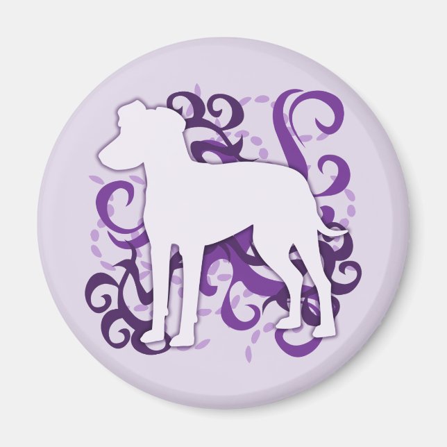 Lila Swirl Manchester Terrier Magnet (Framsidan)