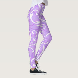 Lila Swirl Mönster Leggings
