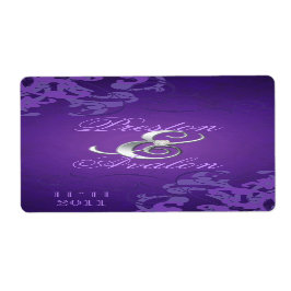 Lila Swirl Silver, den judiska etiketten Bröllop V Fraktsedel