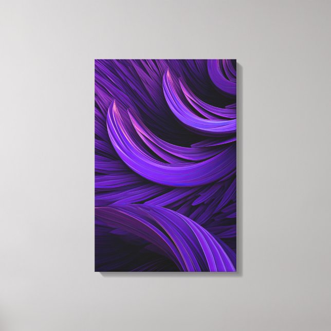 Lila Swirls Contemporary Abstrakt Art Canvastryck (Framsida)