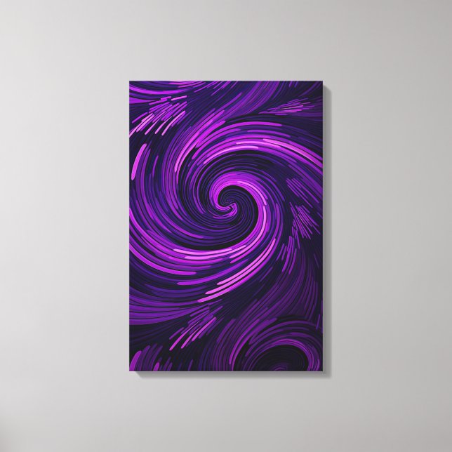 Lila Swirls Contemporary Abstrakt Art Canvastryck (Framsida)