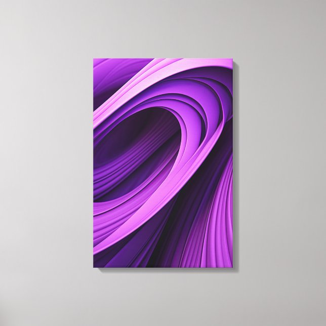 Lila Swirls Contemporary Abstrakt Art Canvastryck (Framsida)