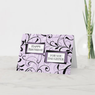 Lila Swirls Dotter Birthday Kort
