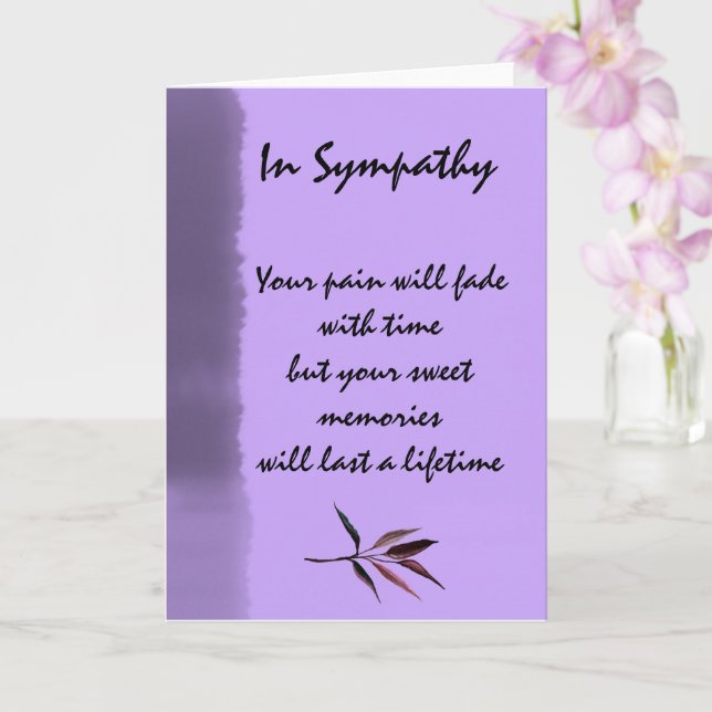 Lila Sympathy Card med blomma Kort (Orkide)
